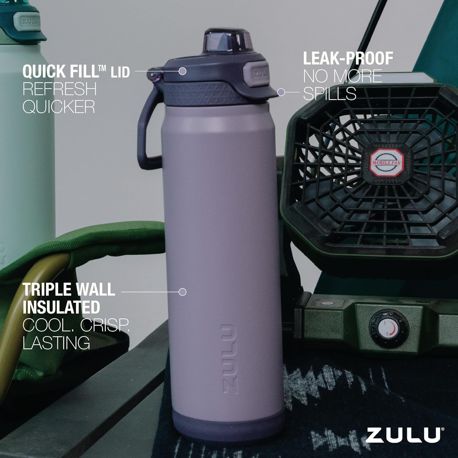 Thumbnail 2 de ZULU Powerfill Pro 32oz Stainless Steel Bottle with Quick Fill Lid — Amethyst