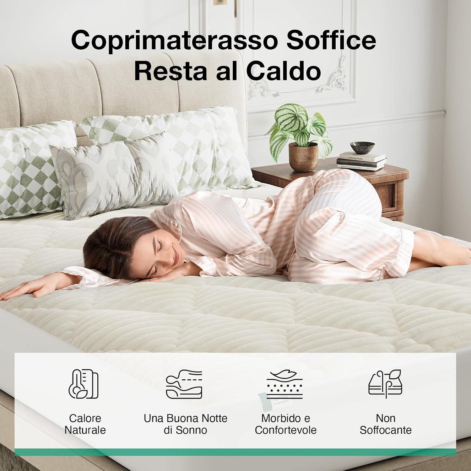 Detalle de Novilla Coprimaterasso Peluche 160x200 cm – Morbido, caldo eFacile da Lavare