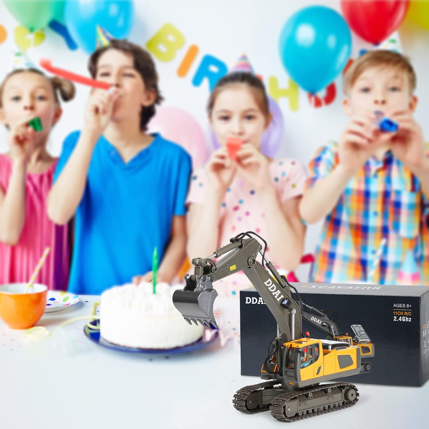 Thumbnail 5 de DDAI RC Excavator Toy with Metal Shovel