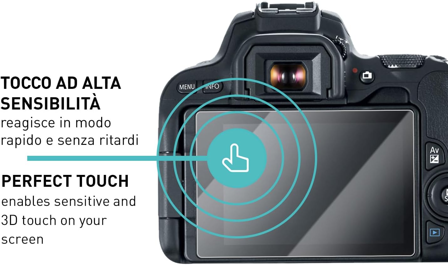 Thumbnail 3 de Smartect Vetro Temperato per Canon EOS 200D – 2 pezzi, Clear, 0,3 mm, 9H