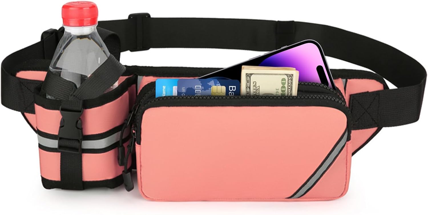 Thumbnail 6 de Esoes belt bag with bottle holder (adjustable sports hip bag) – Black