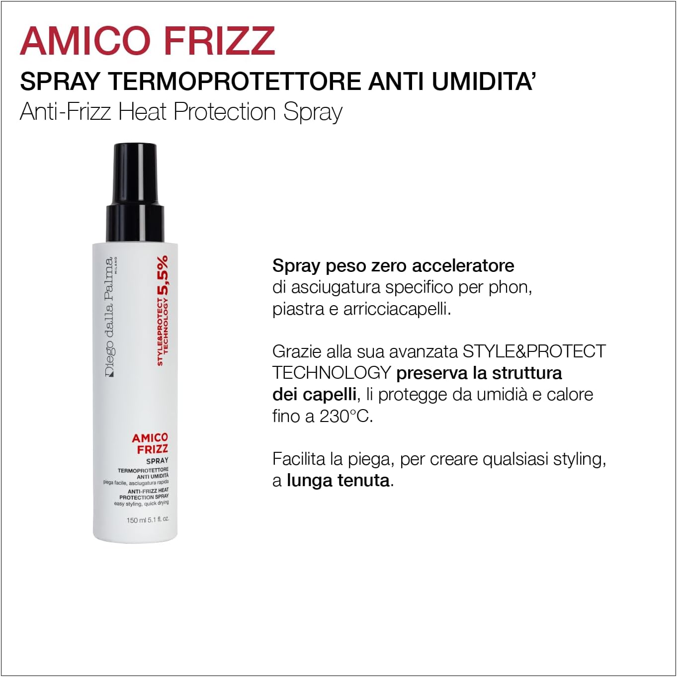 Thumbnail 1 de Diego dalla Palma AMICOFRIZZ Spray Termoprotettore