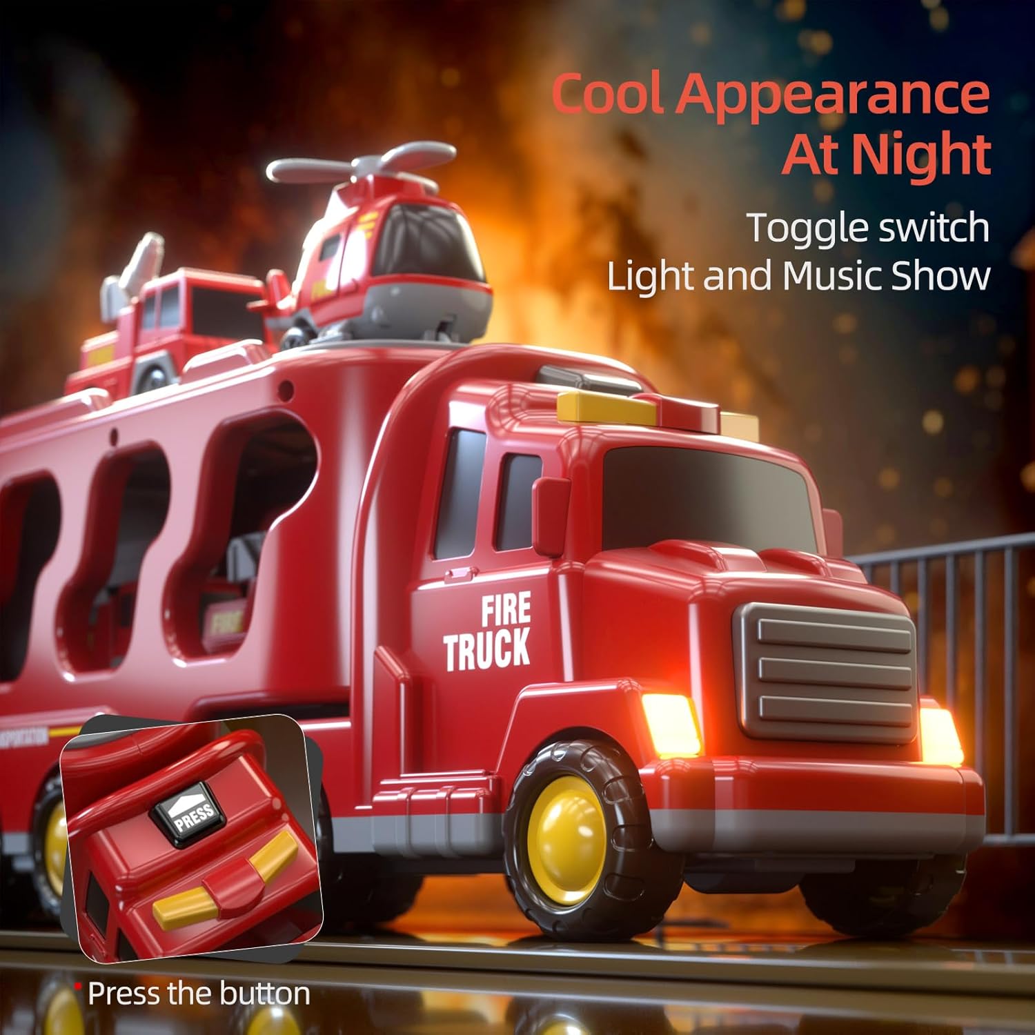 Thumbnail 1 de Beby Buty 5 in 1 Fire Truck Toys for Toddlers (3-6 Years) — Lights, Sounds & Educational Play