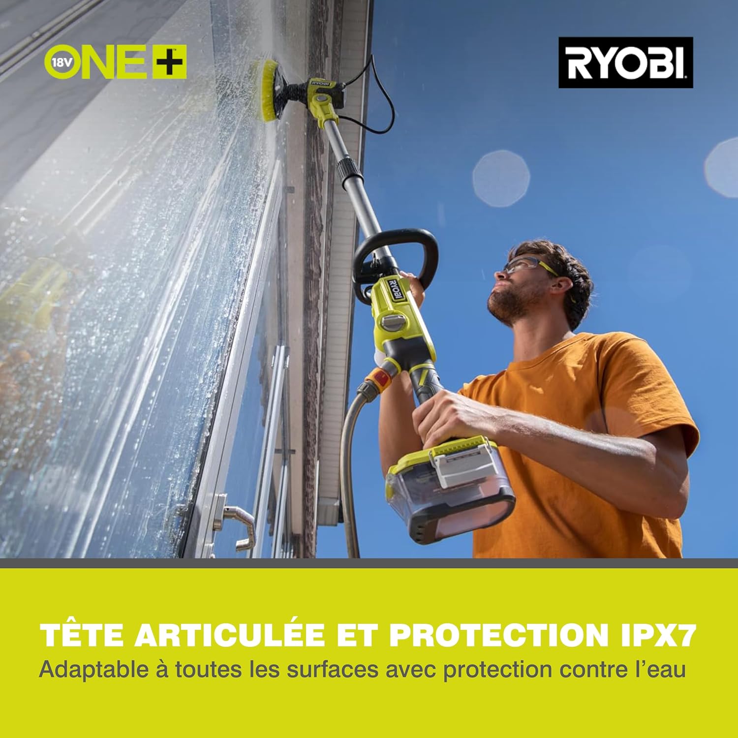 Detalle 2 de RYOBI RWTS18-0 Brosse Rotative télescopique sans Fil 18V One+ – Puissante et longue portée