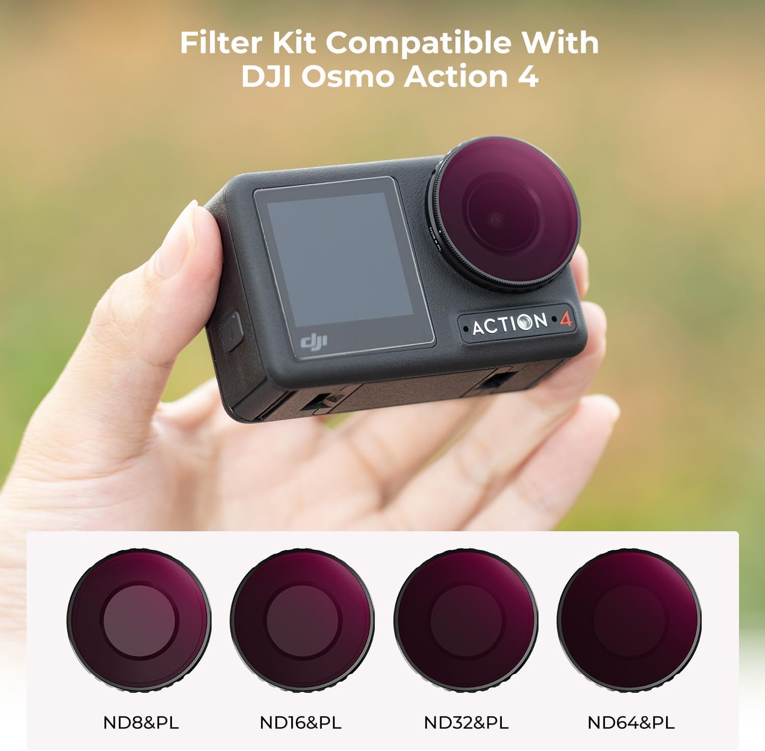 Thumbnail 1 de K&F Concept ND/PL Filters for DJI Osmo Action 4/5 Pro – 4-Pack