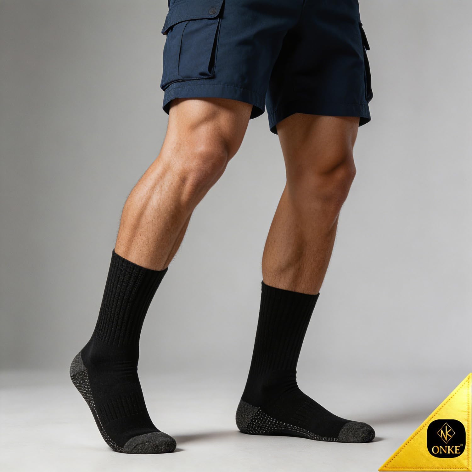 Detalle de ONKE Extra Heavy Full-Foot Crew Work Socks with Steel Toe & Moisture Control (Men’s sizes 9–15)