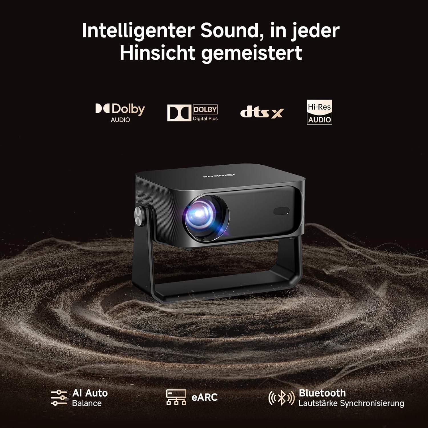Detalle 2 de iSinbox 4K Smart Beamer mit Autofokus und HDR10+