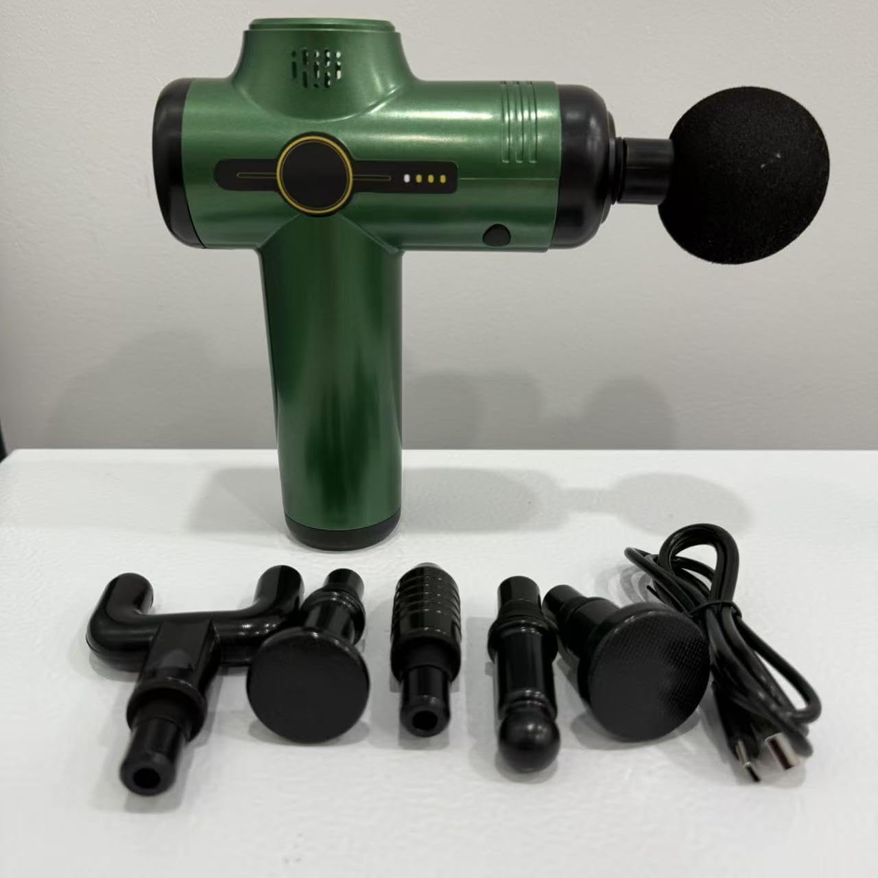 Detalle 2 de KUMAIGO Mini Massagepistole für Nacken & Schulter – 6 Stufen, 6 Köpfe, Ultra leise, USB‑C wiederaufladbar (Grün)