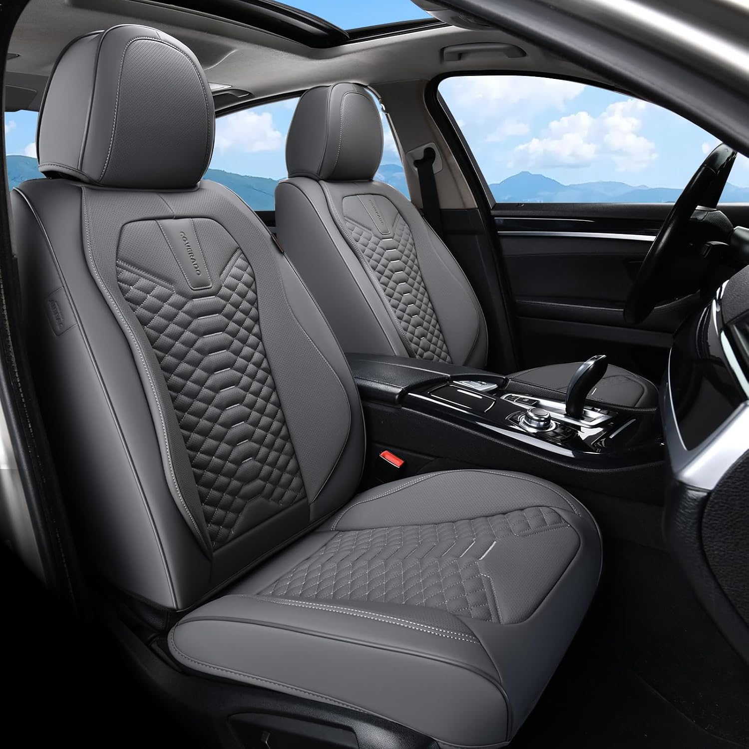 Thumbnail 1 de Coverado Car Seat Covers Full Set: Nappa Leather look, Universal 5-Seater Waterproof Protection