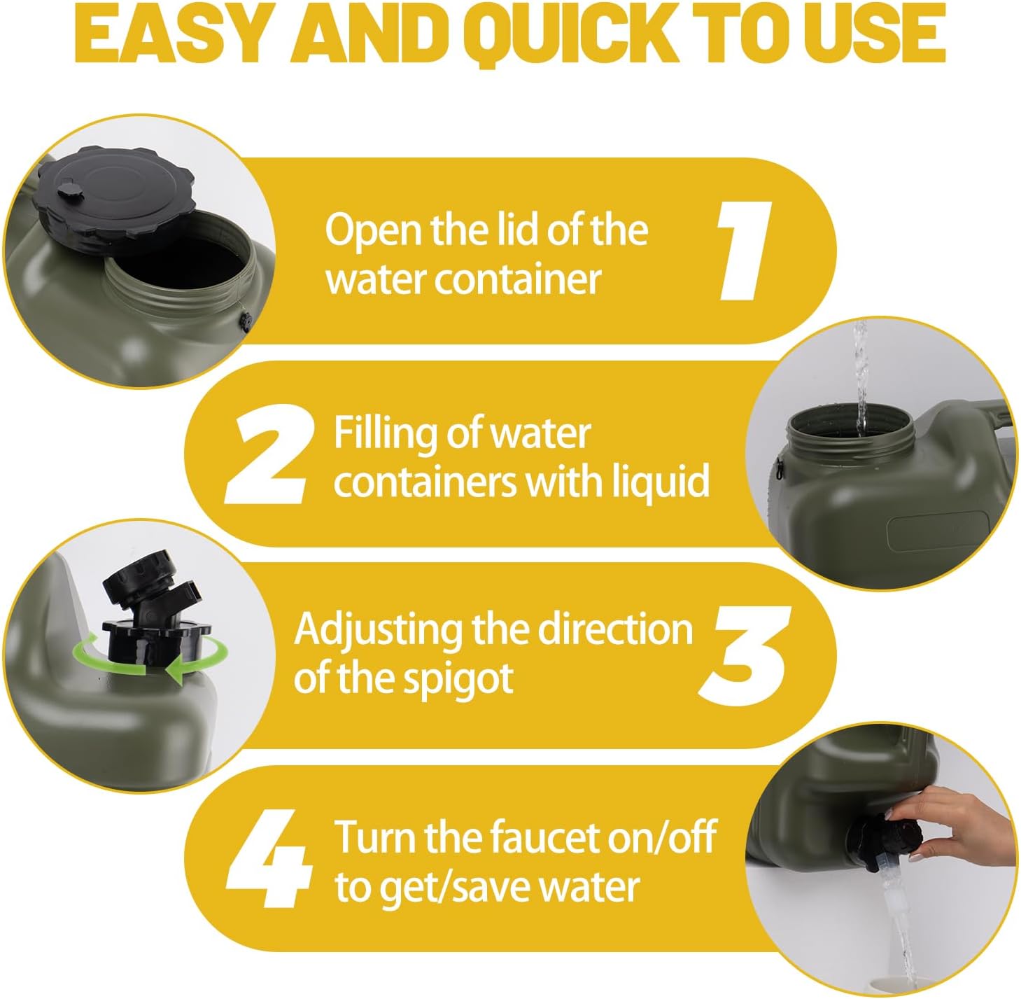 Thumbnail 4 de JOHAHTANG 5 Gallon Camping Water Jug
