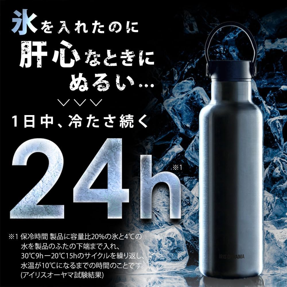 Detalle de アイリスオーヤマ HCM-750 ステンレスマグボトル 750ml ダークグレー 食洗機対応