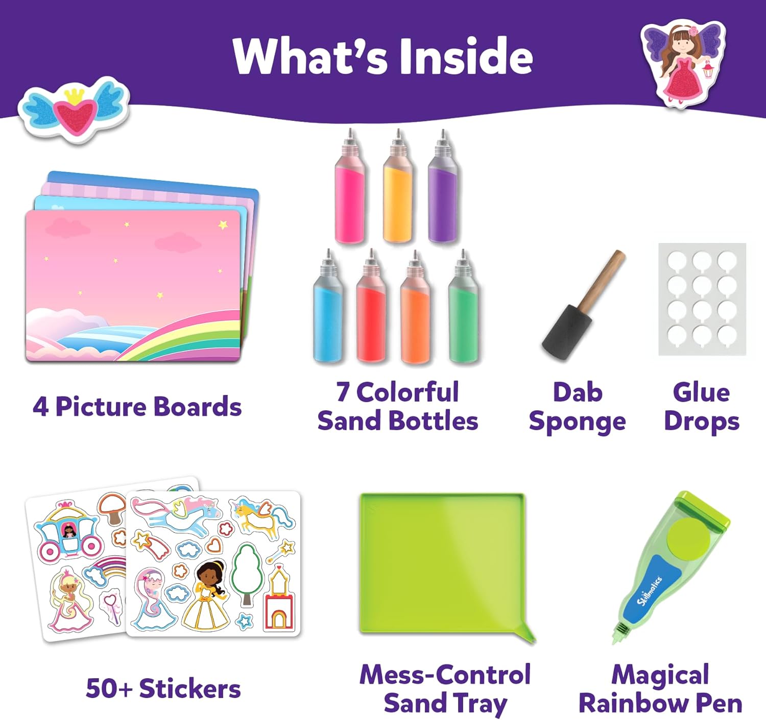 Thumbnail 2 de Skillmatics Sand Art Activity – Mess-Controlled Unicorn & Princess Craft Kit