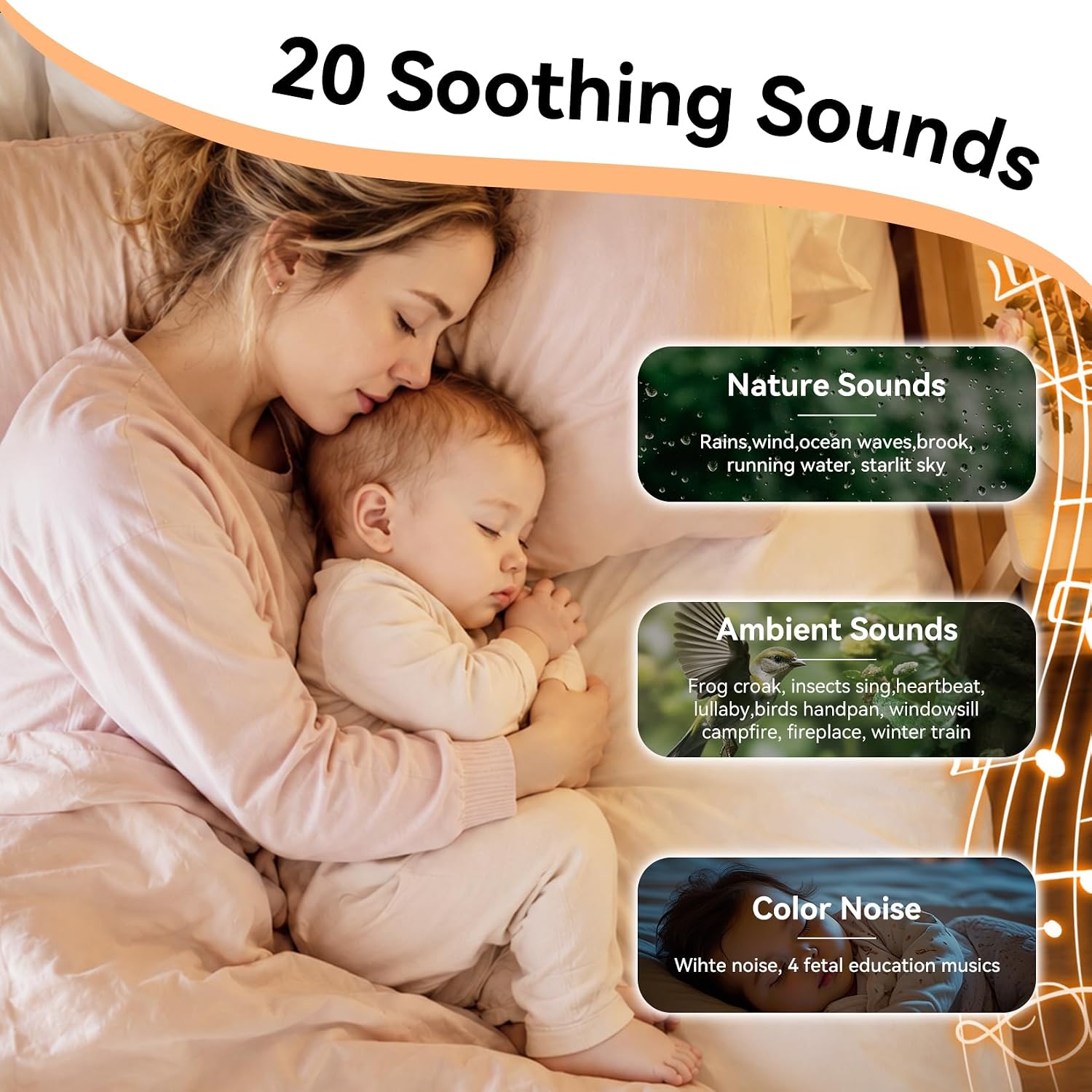 Thumbnail 2 de FENDALE SMYX02-Putty Portable Baby Sound Machine with Bluetooth 5.4 and 20 Sounds
