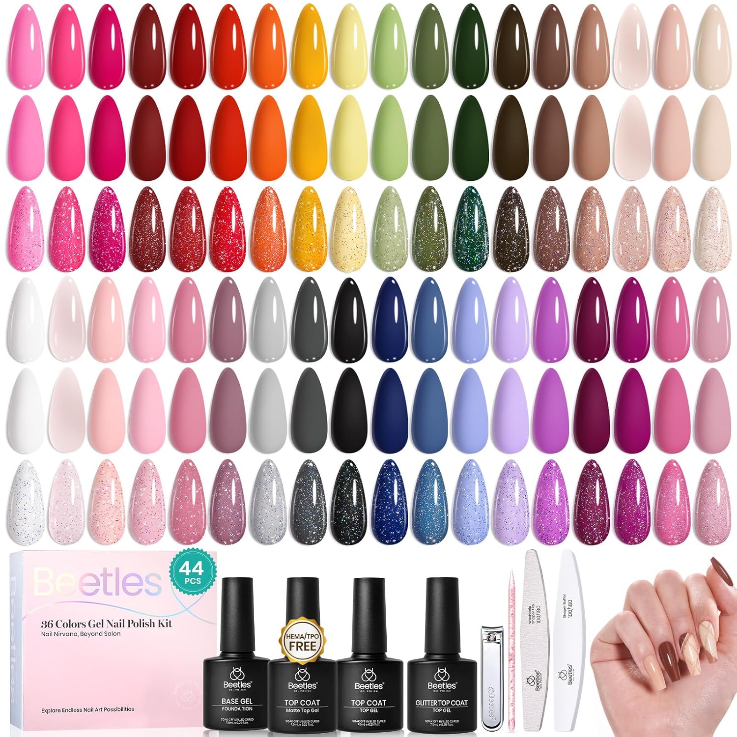 Detalle de beetles 44pcs Gel Nail Polish Set ๐