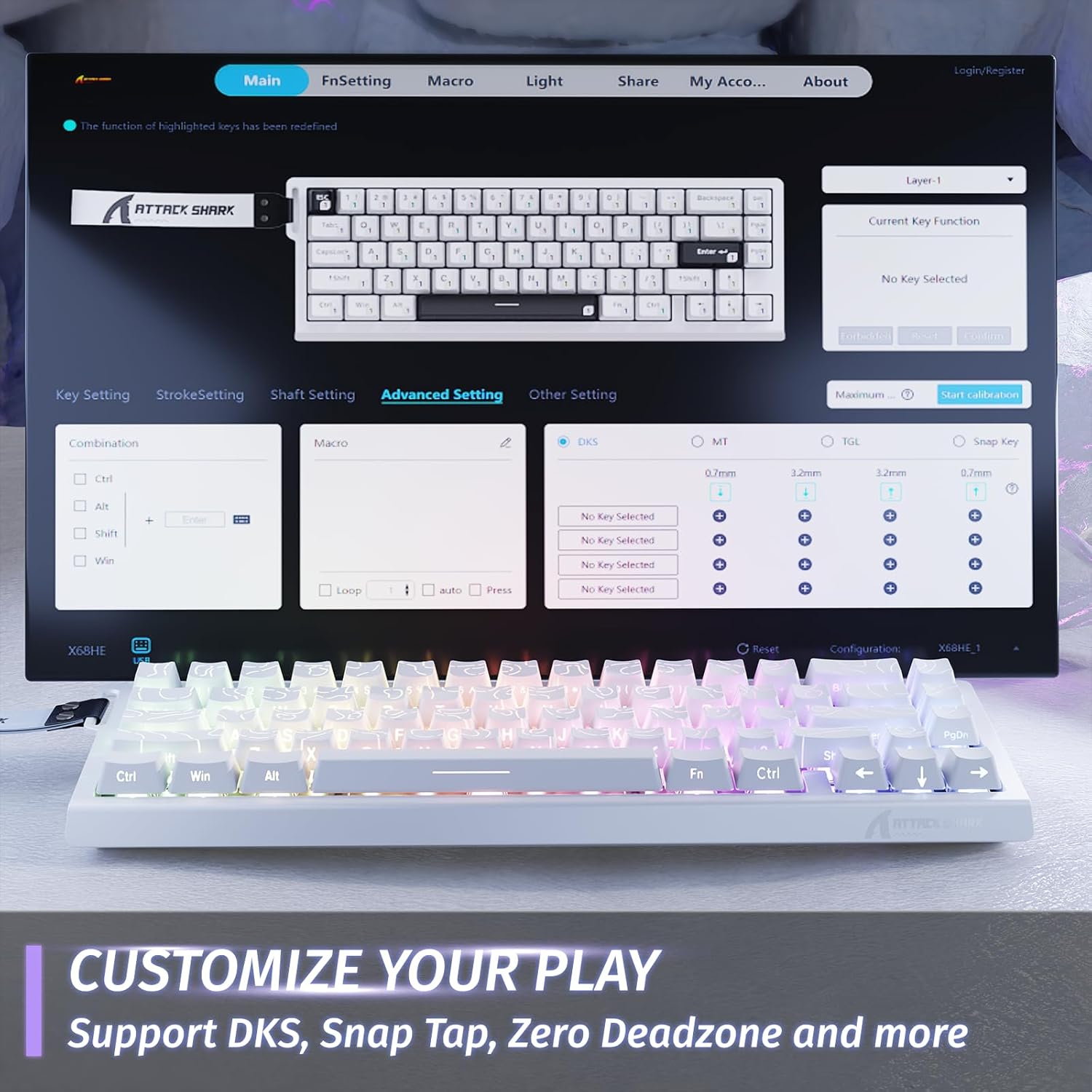 Thumbnail 5 de ATTACK SHARK X68 HE Clavier gamer 8000 Hz ⌨