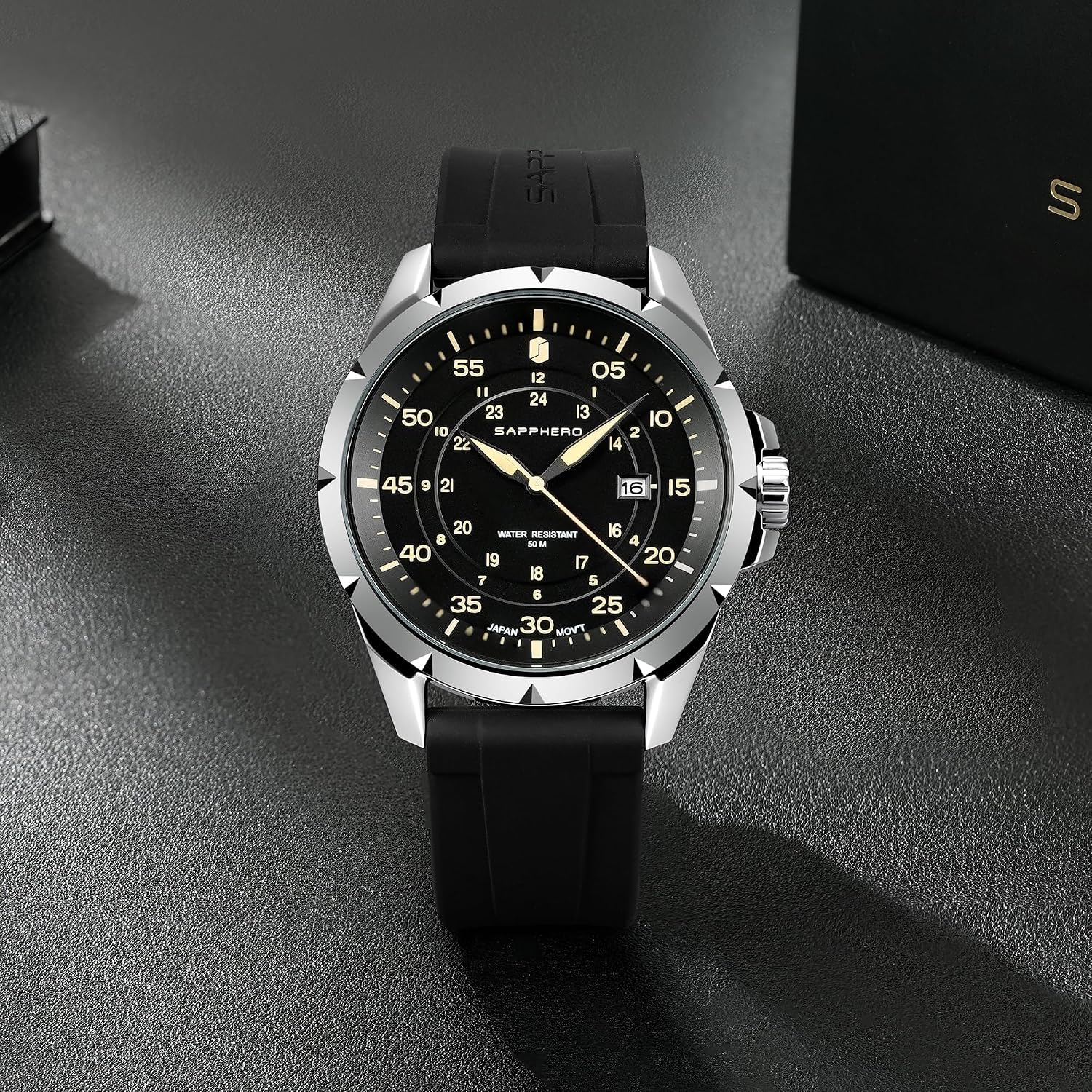Detalle 2 de SAPPHERO orologio rotondo 50M