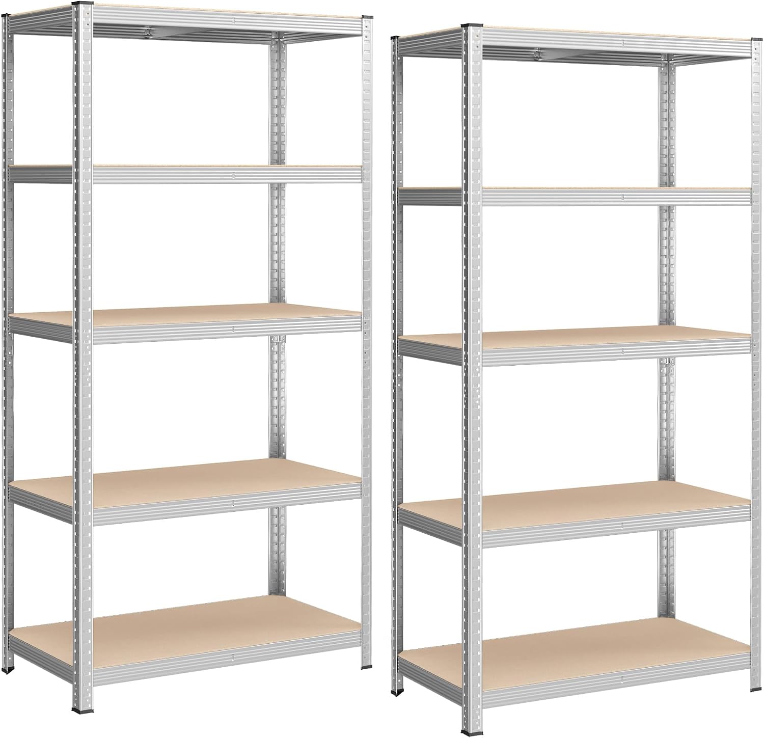 Detalle de SONGMICS GLR050E02 Set di 2 scaffali metallici a 5 ripiani regolabili (fino a 600 kg) per garage e magazzino