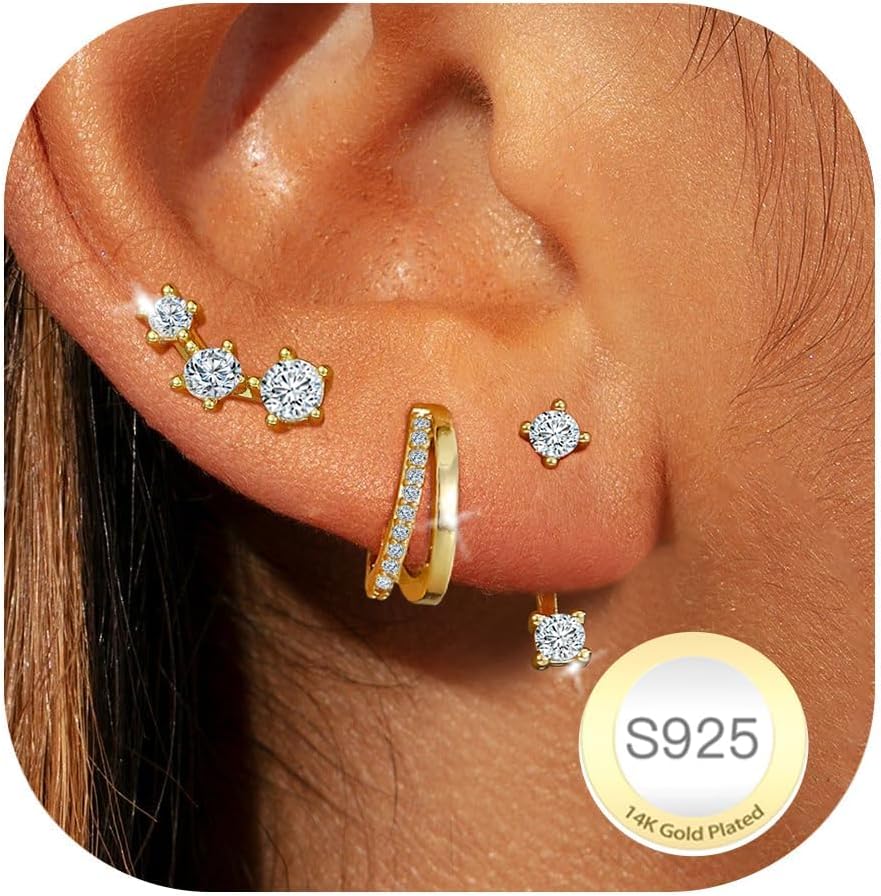 Thumbnail 5 de DORANA 3‑er Set Ohrringe Silber 925, klein