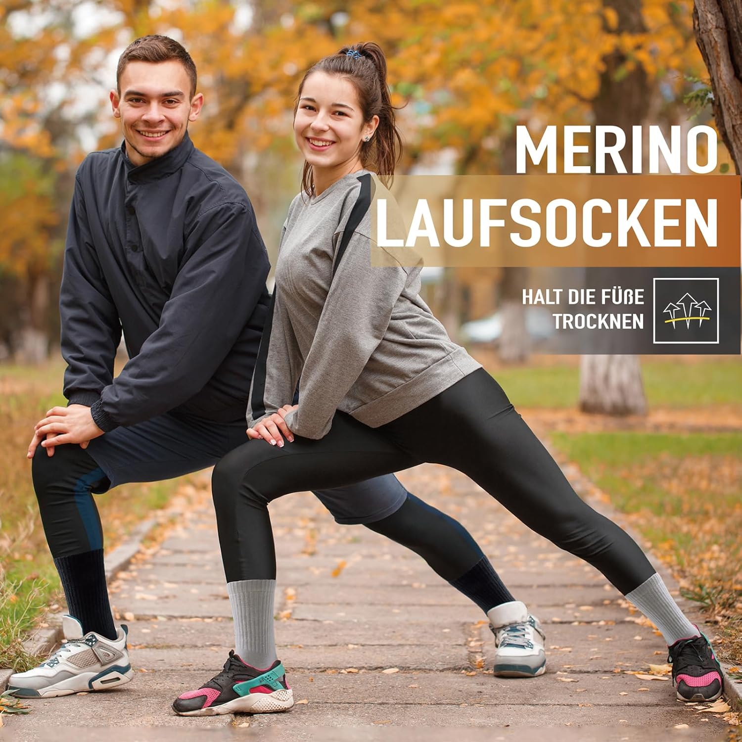 Detalle 2 de Niorasen Merino Wandersocken für Herren & Damen (3 Paar) – Thermosocken mit Merinowolle