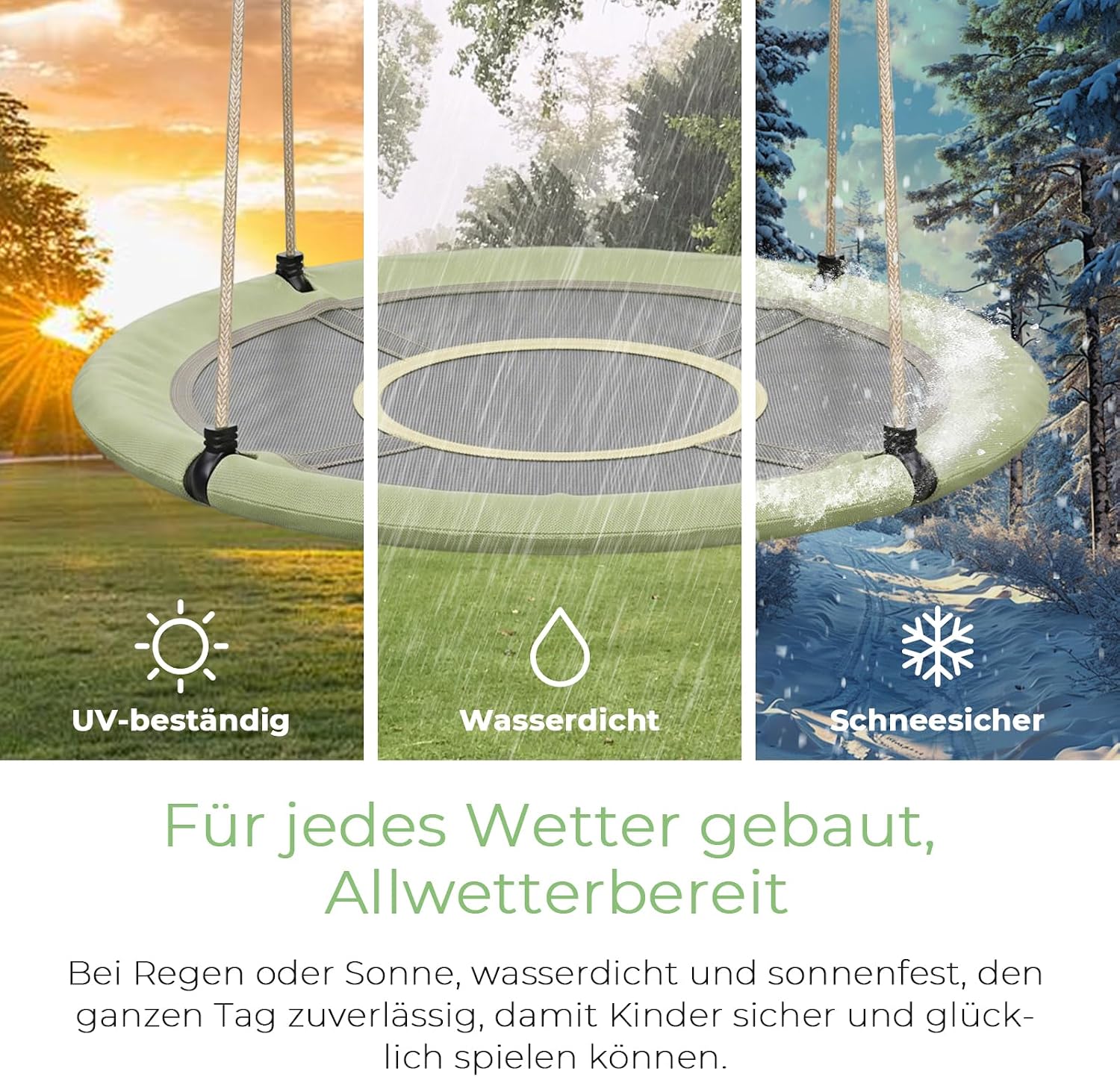 Thumbnail 6 de Nestschaukel 120 cm Rundschaukel für Outdoor & Indoor – belastbar bis 300 kg