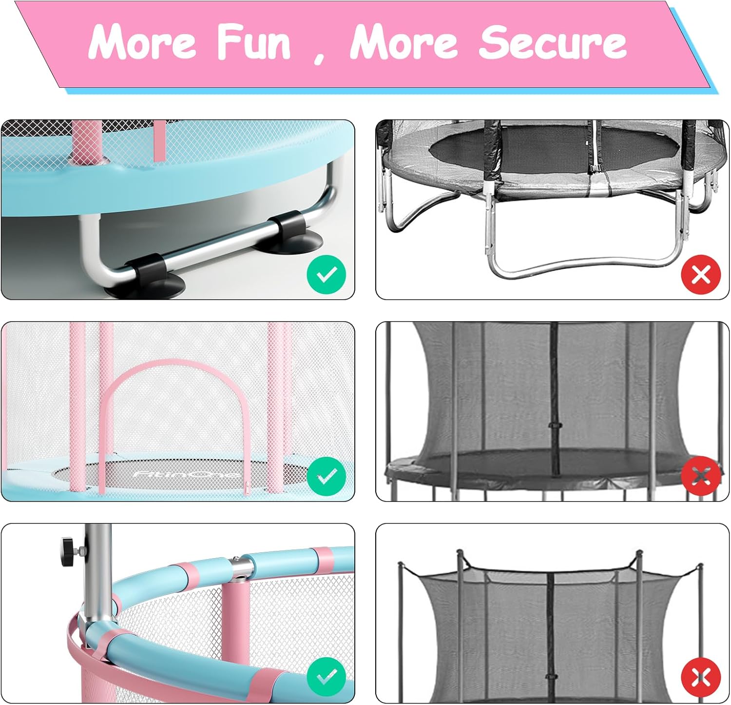 Thumbnail 5 de FitinOne Kindertrampolin 140 cm mit Schaukel und Turnstange (bis 200 kg) – Indoor & Outdoor Spielspaß