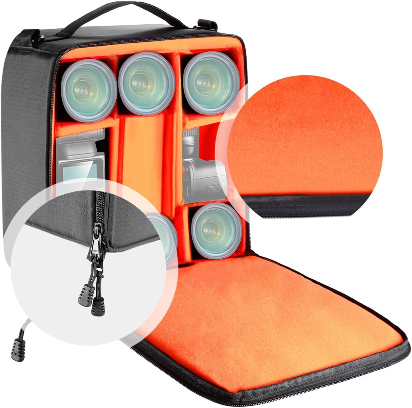 Detalle de NEEWER inserto divisorio imbottito impermeabile antiurto per borsa fotocamera SLR/DSLR e mirrorless