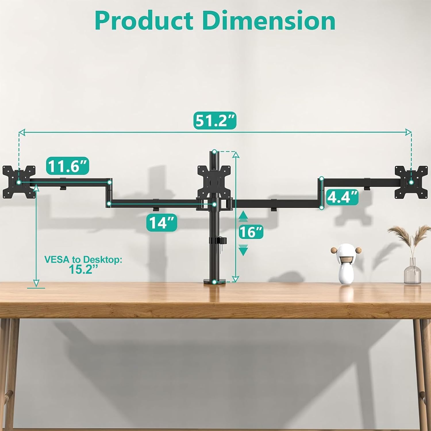 Thumbnail 5 de WALI M003S Triple Monitor Mount 27"