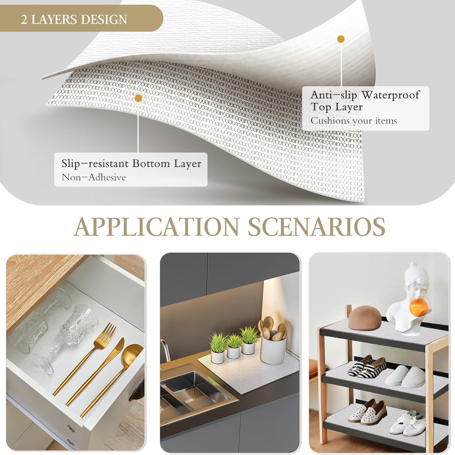 Thumbnail 2 de Beautysaid Shelf and Drawer Liner 12 in x 10 ft