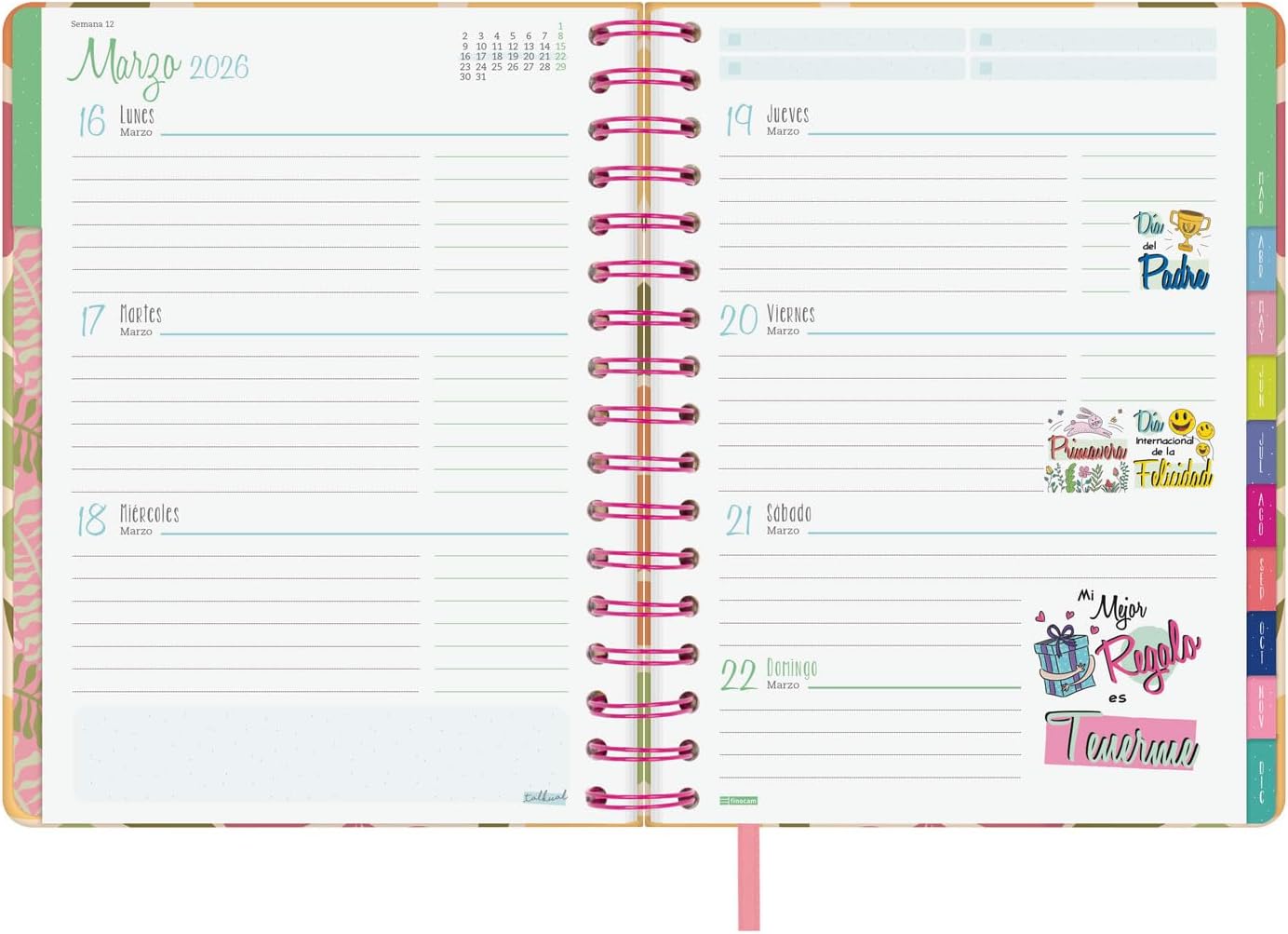 Thumbnail 5 de Finocam Agenda 2026 Semana Vista Horizontal 12 meses