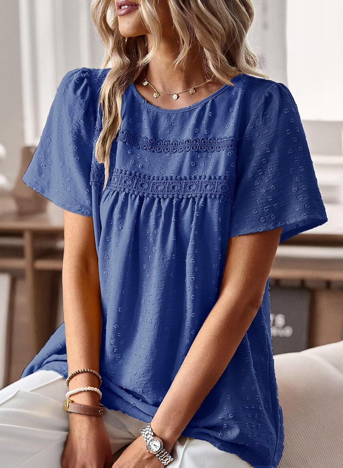 Detalle 2 de TUUHAW Top Damen Boho Bluse