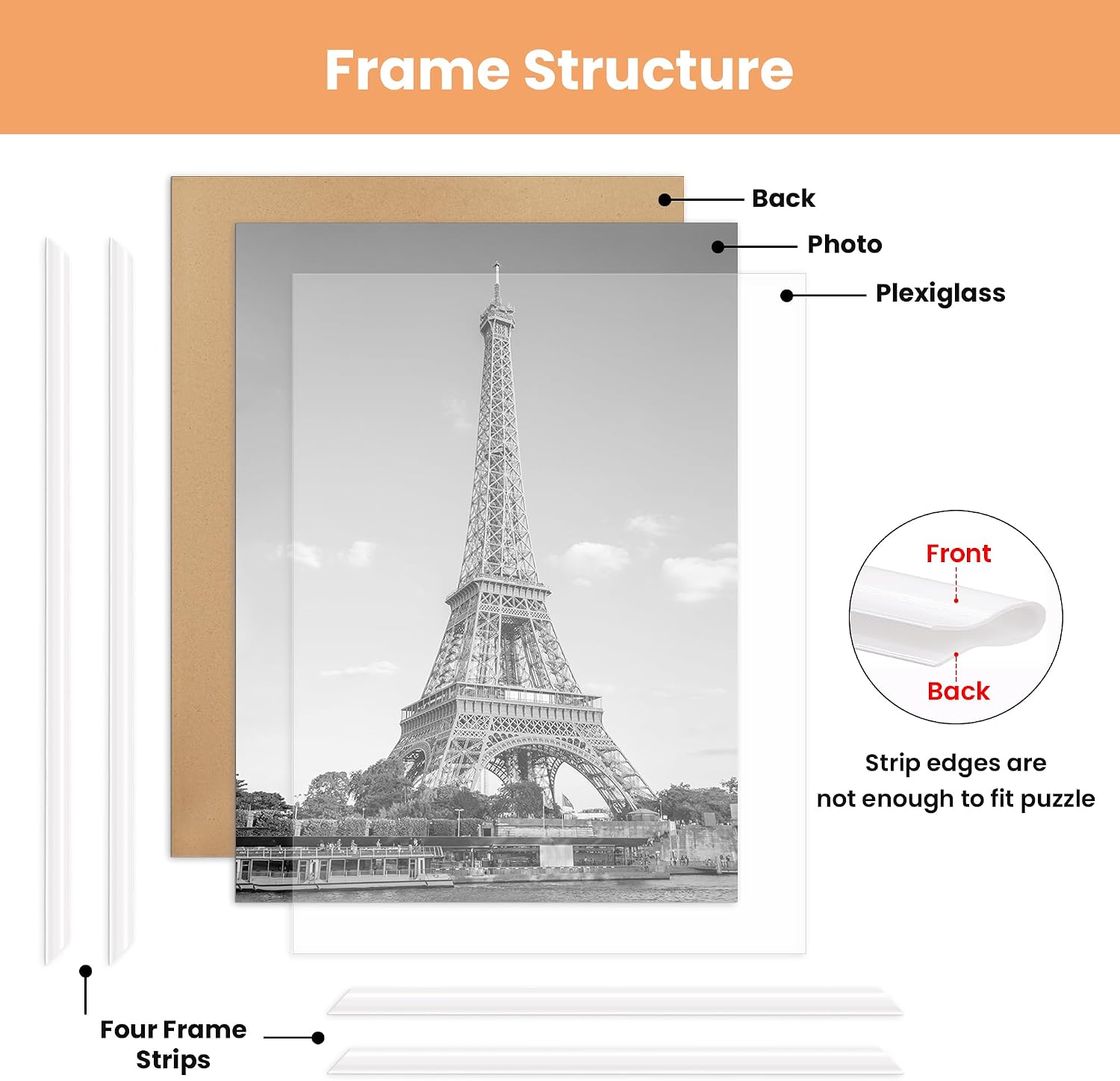 Detalle 2 de upsimples PFUP0171AMUS 12x18 Poster Frames, White, 3-Pack