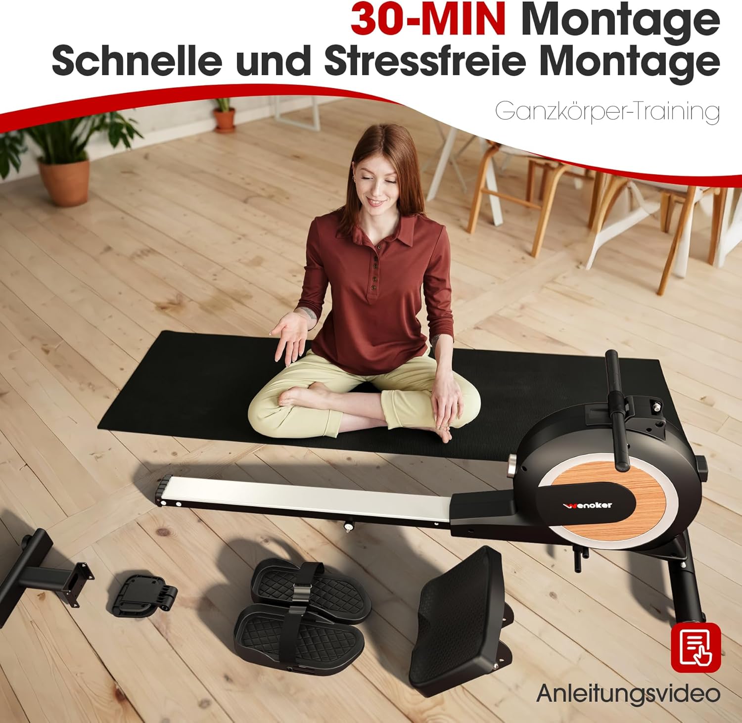 Thumbnail 6 de Wenoker Magnet-Rudergerät für Zuhause (16/32 Stufen), mit Bluetooth & App-Steuerung