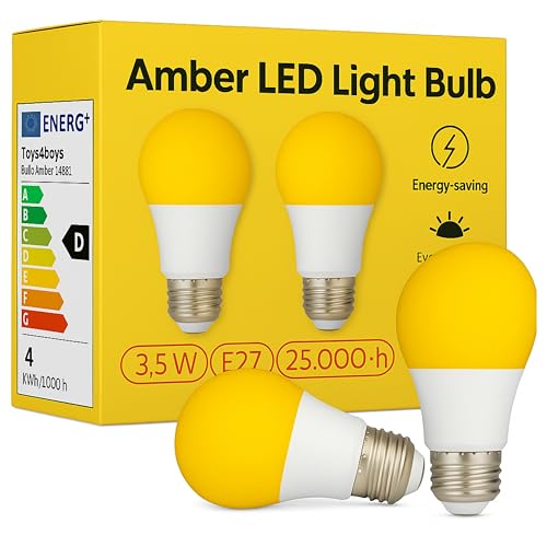 Detalle de Toys4Boys Bombilla LED Ámbar E27: Luz cálida, ojos felices y descanso suave