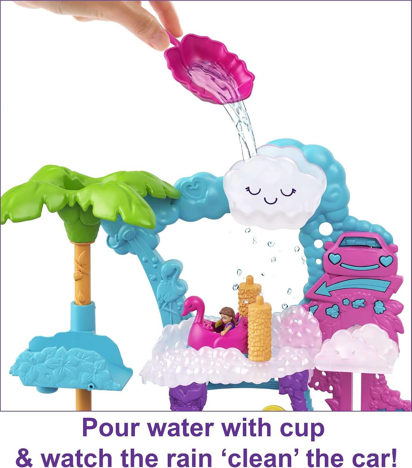 Thumbnail 5 de Polly Pocket Pollyville Flamingo Car Wash 🚗🦩 Playset
