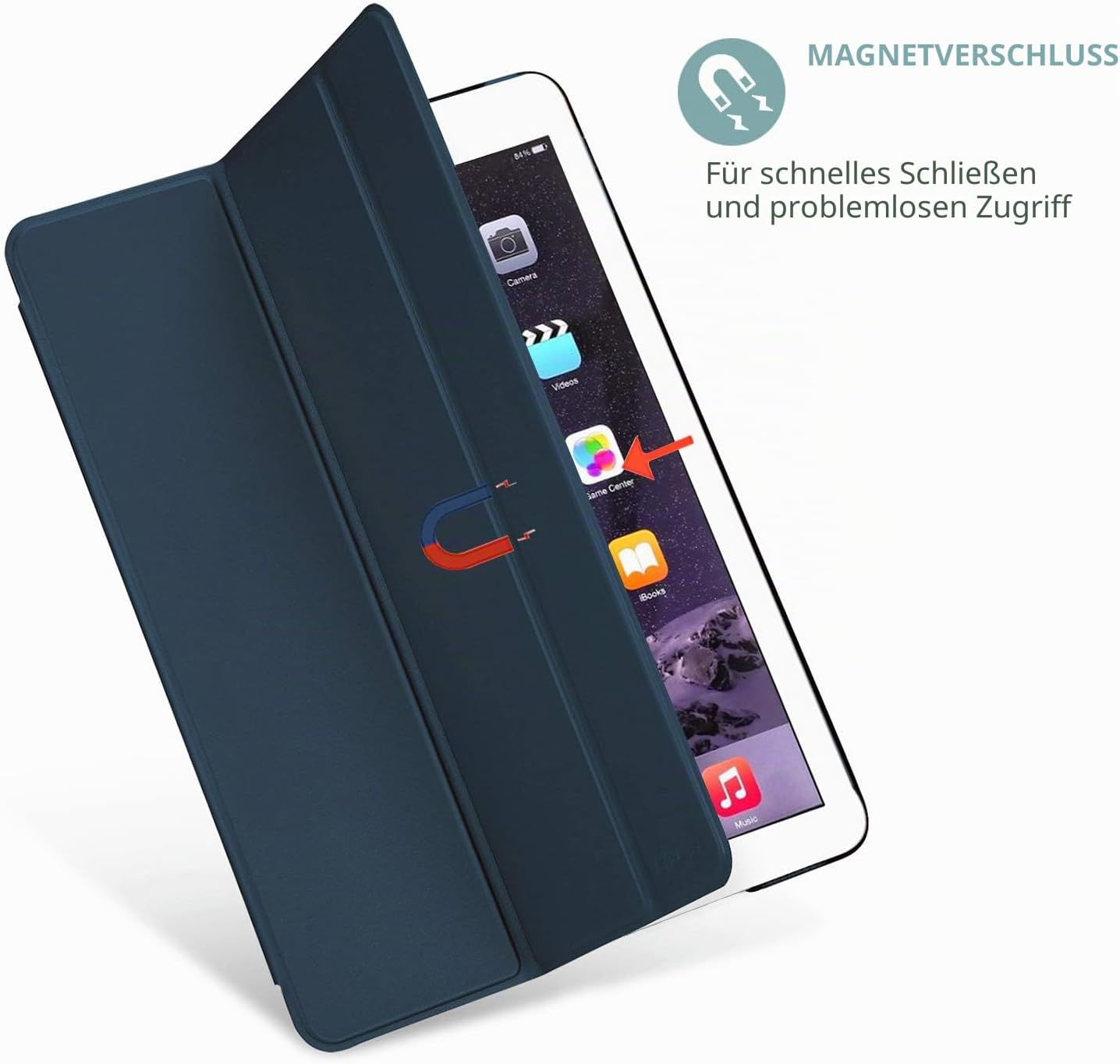 Thumbnail 6 de ProCase Hülle für iPad Air 2 (2014) – Navy, Leichte Standhülle mit transparenter Rückseite