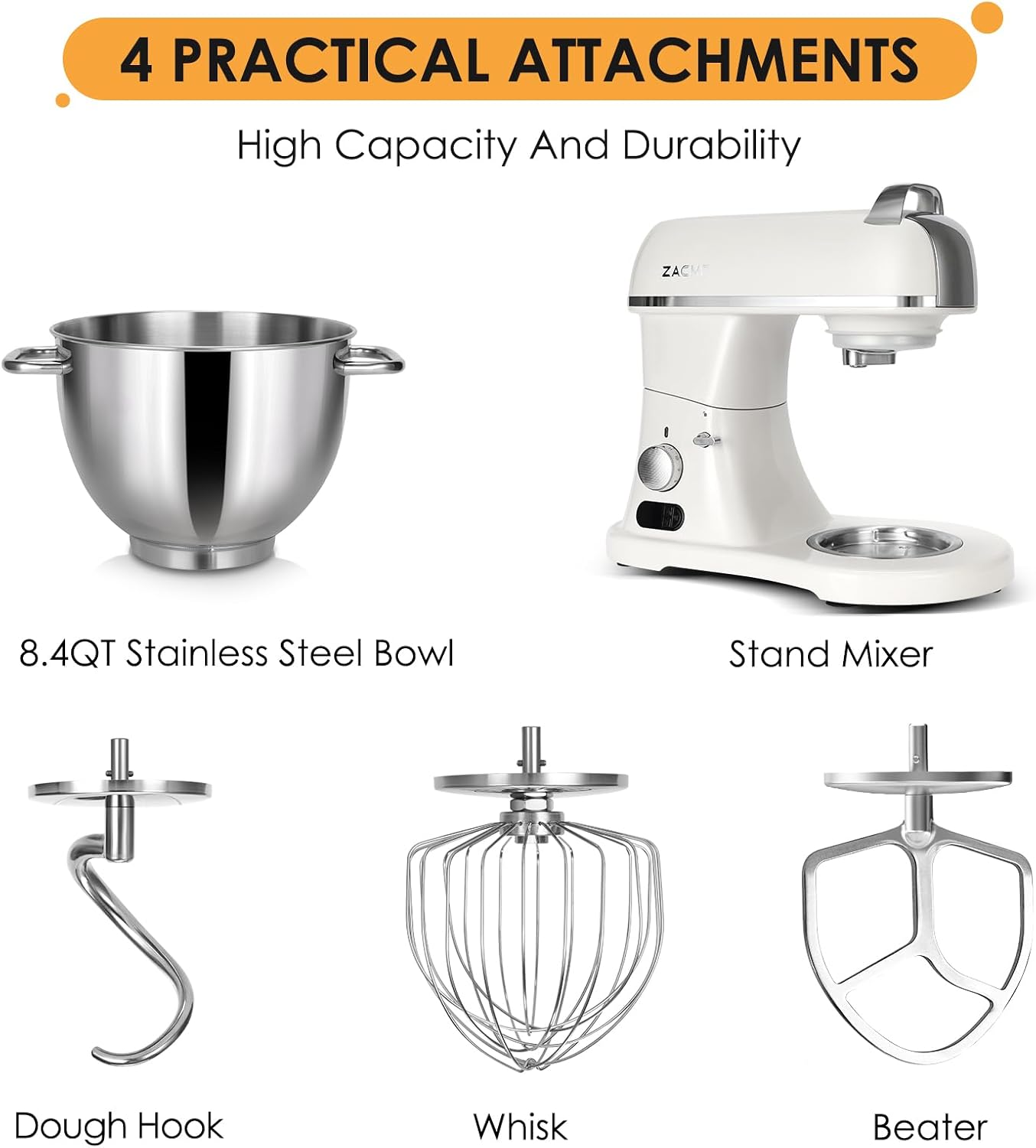 Thumbnail 5 de ZACME Commercial Stand Mixer 8 L, 800W 🍽