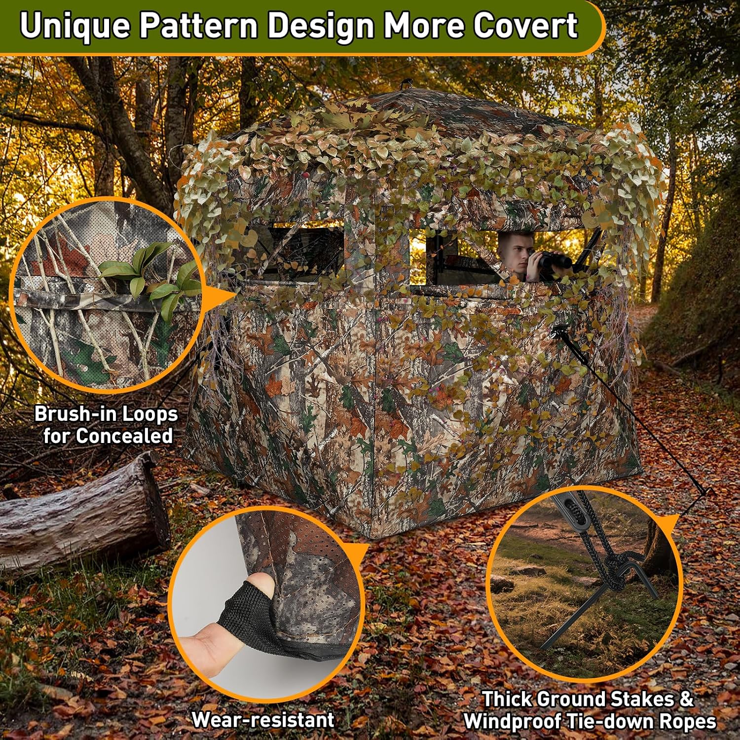 Thumbnail 6 de TLC Sport 1 360° See-Through Hunting Blind, Pop-Up Hub, Sliding Windows
