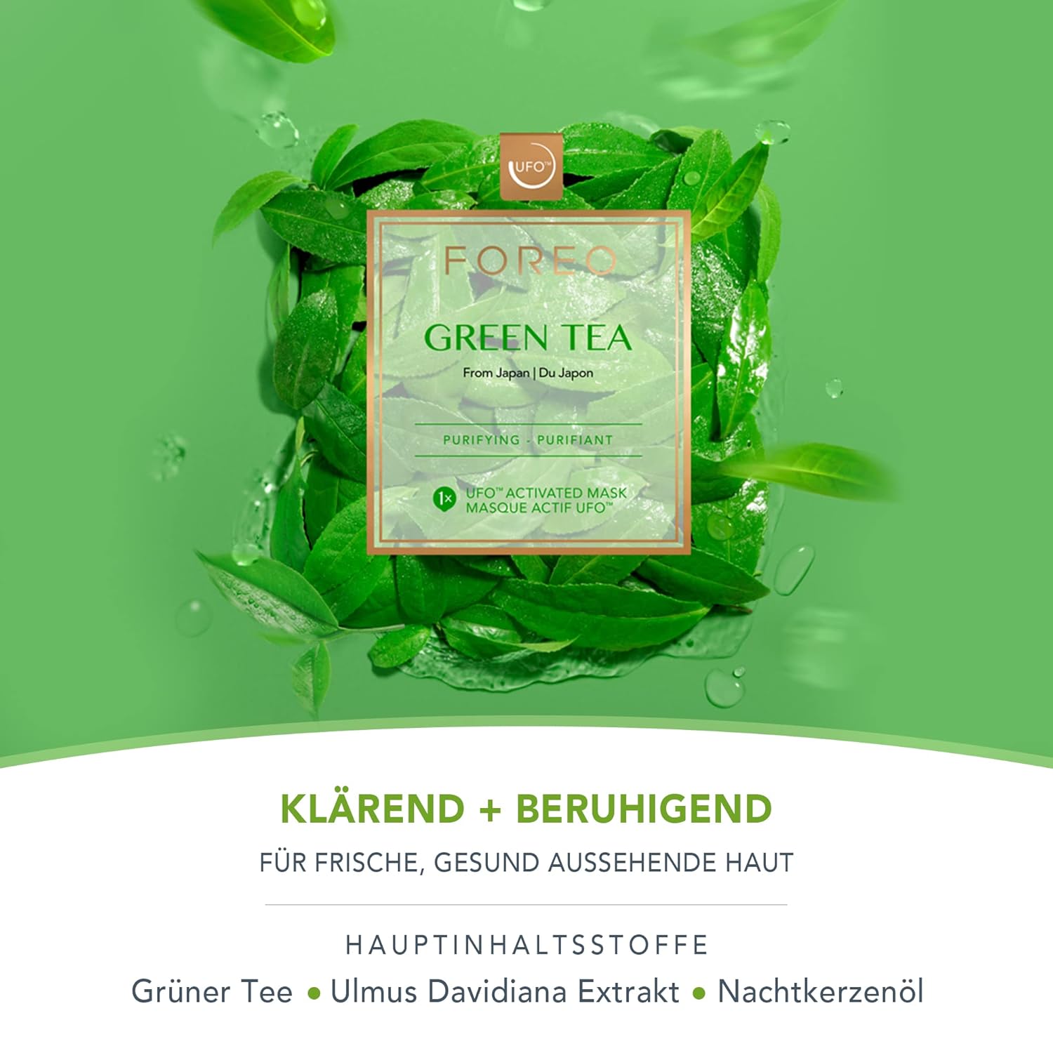 Thumbnail 2 de FOREO Green Tea UFO-aktivierte Gesichtsmaske (3er-Pack) für zu Unreinheiten neigende, fettige Haut
