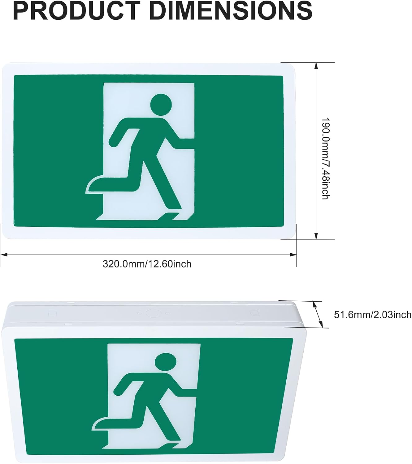 Detalle 2 de Qllite SRM Running Man Exit Sign, 20-Gauge Steel, 120–347 VAC