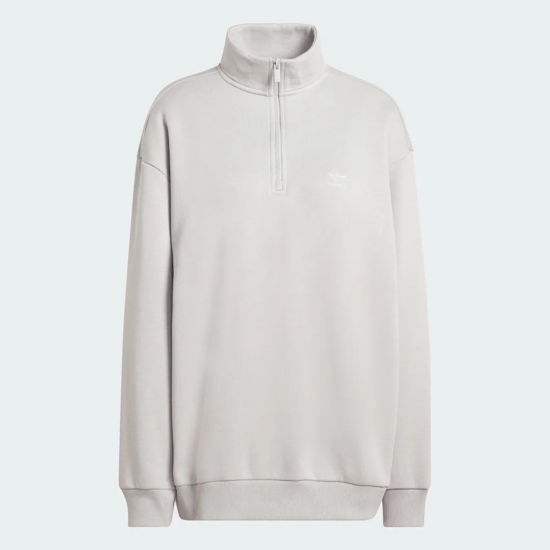 Detalle 2 de Sudadera con cremallera hasta el pecho Essentials de Adidas — Gris