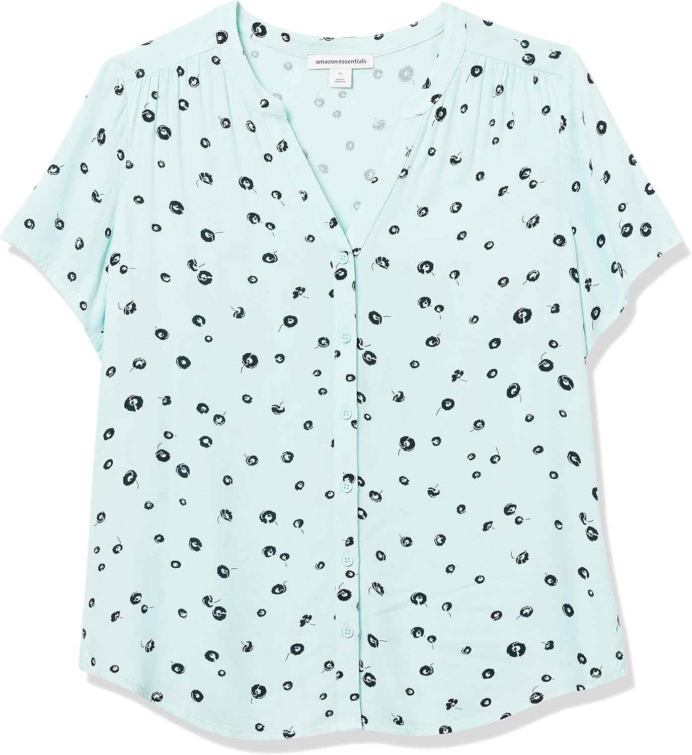 Thumbnail 4 de Amazon Essentials Damen Kurzärmlige Webbluse mit lockerem Schnitt – fließender Viskose-Twill mit V-Ausschnitt