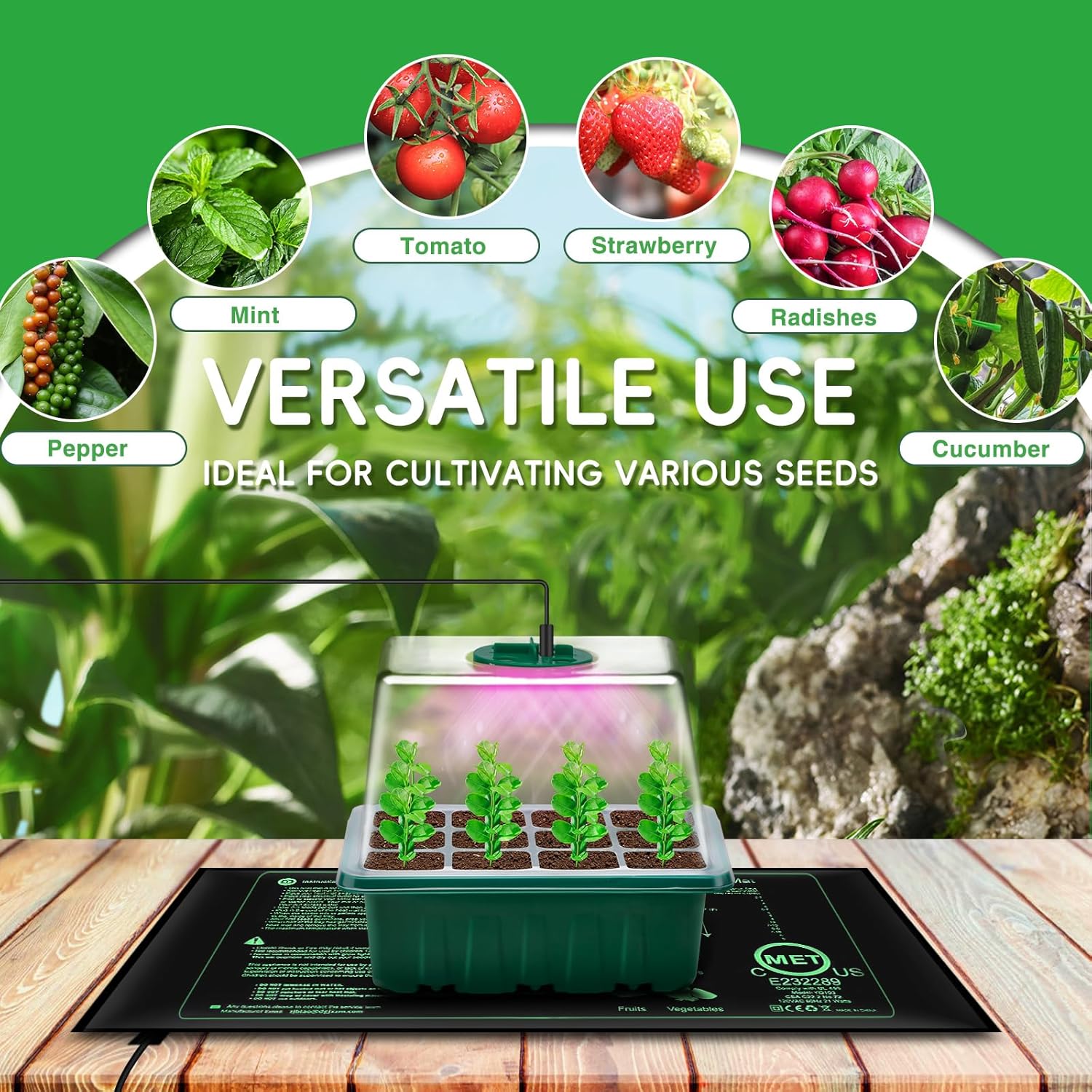 Thumbnail 5 de YAUNGEL Seed Starter Tray with Grow Light