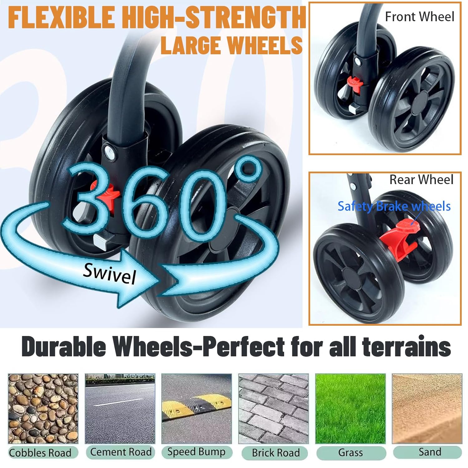 Detalle 2 de ZHUOKECE 3-in-1 Dog Stroller 55lbs 🚶♀