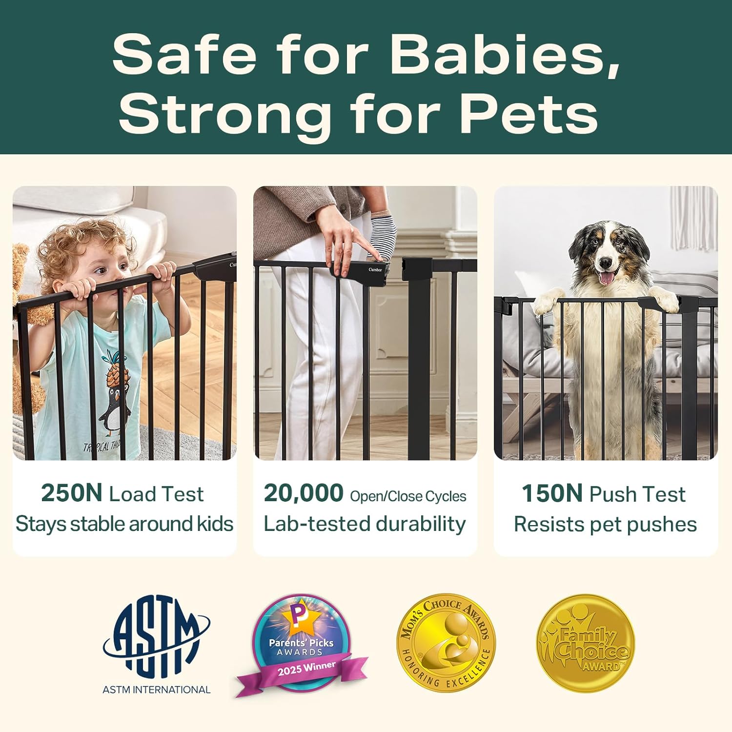 Thumbnail 6 de Cumbor Baby Gate 30.5 in Height 29.7-46 in