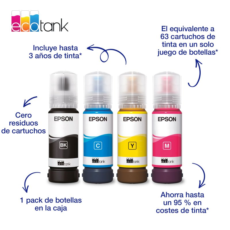Thumbnail 2 de Epson EcoTank ET-2910: impresora multifunción con tanque de tinta recargable para hogar y pequeño despacho