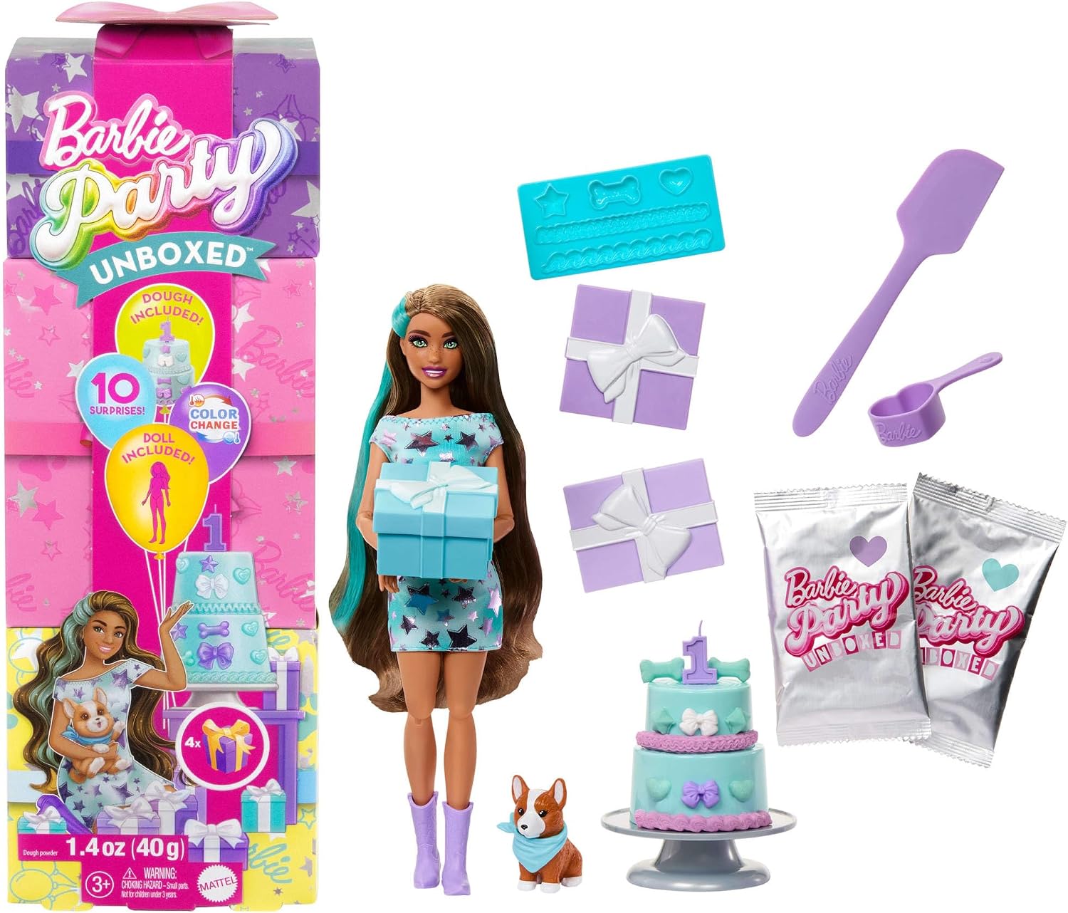 Detalle de Barbie Stars de la Fête coffret 10 surprises