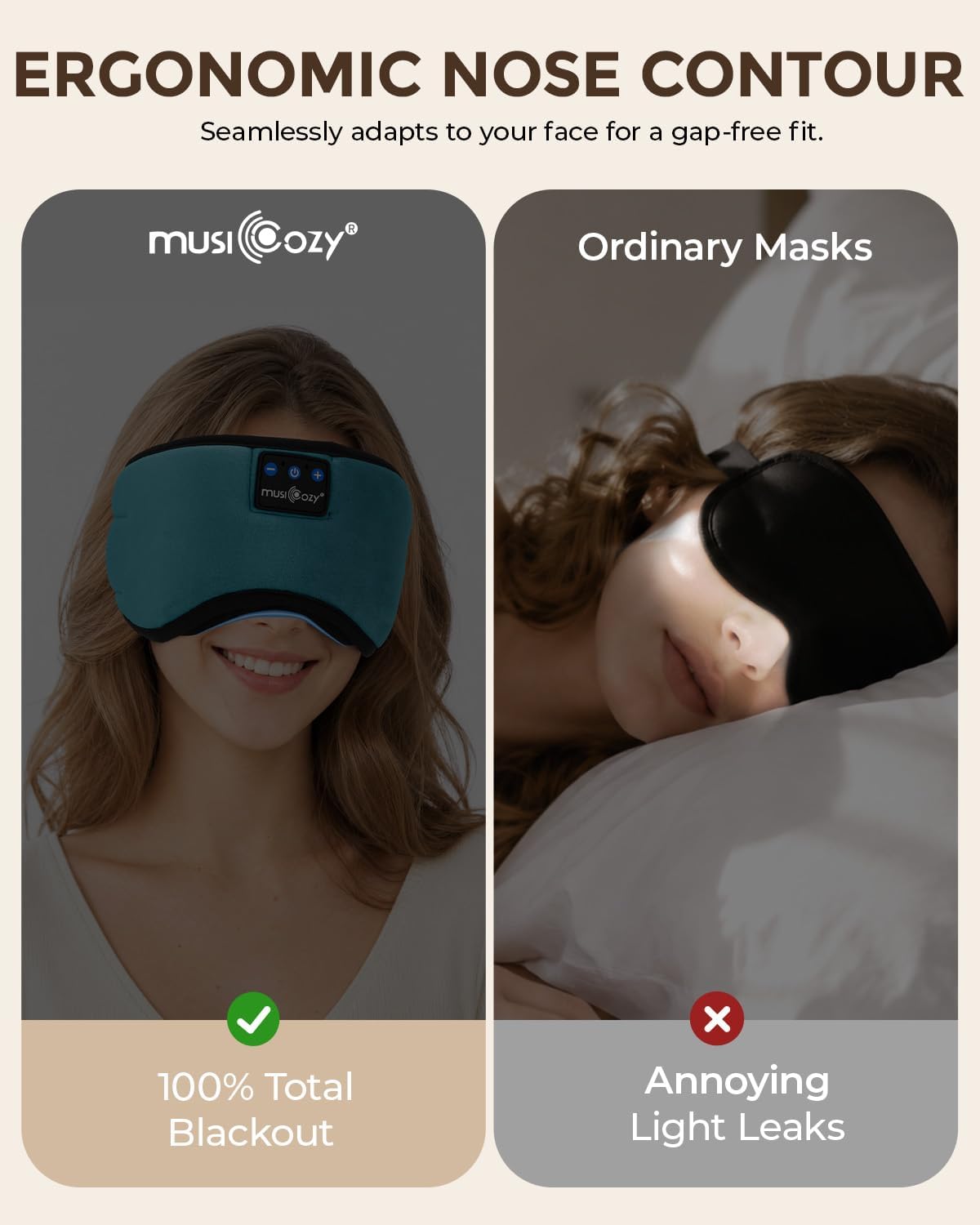 Thumbnail 6 de MUSICOZY Sleep Mask Headphones: Soft Breathable Bluetooth Eye Mask with 100% Blackout in Lake Blue