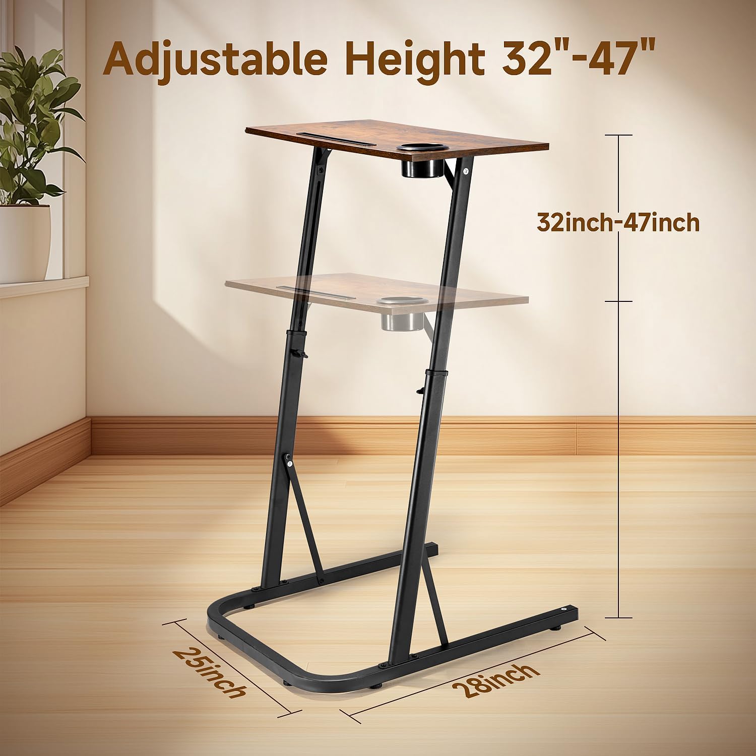 Detalle de VTORY FT0701US1001 Adjustable Standing Desk for Treadmills and Cycling