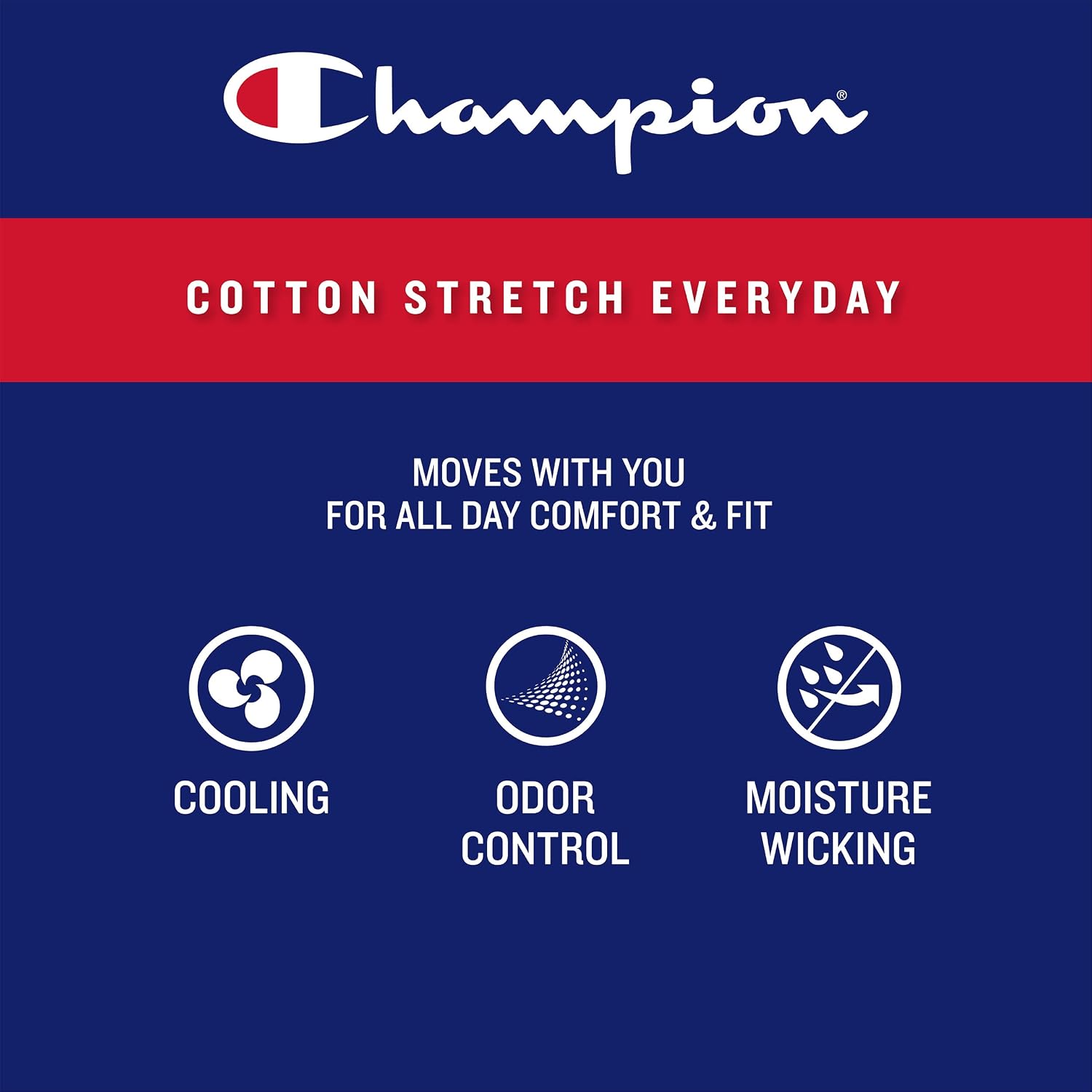 Detalle de Champion Men's Boxer Briefs, 5-Pack, Black, XL, Stretch Cotton, Moisture-Wicking
