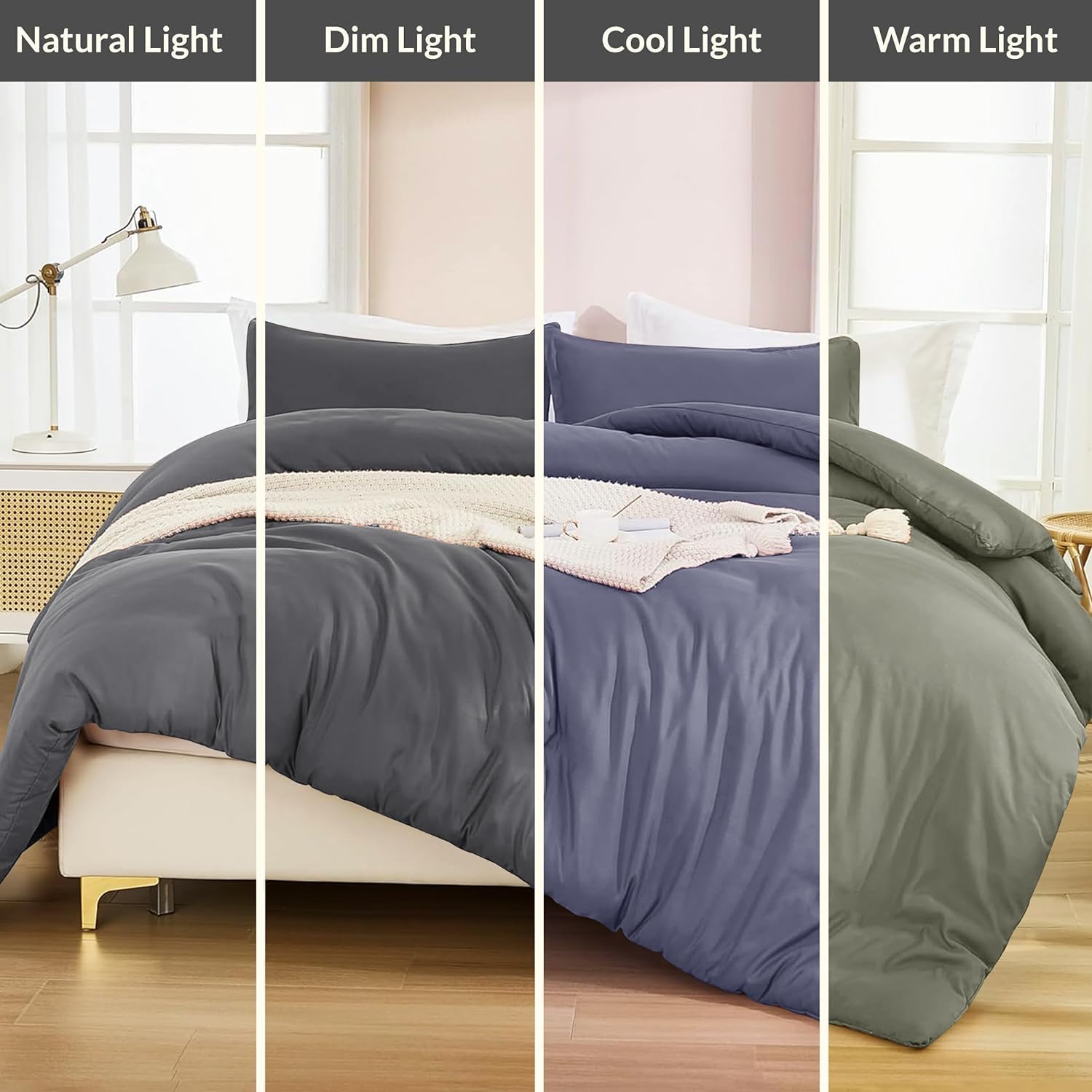 Detalle 2 de Moonlight20015 King 4-Piece Bedding Set in Grey